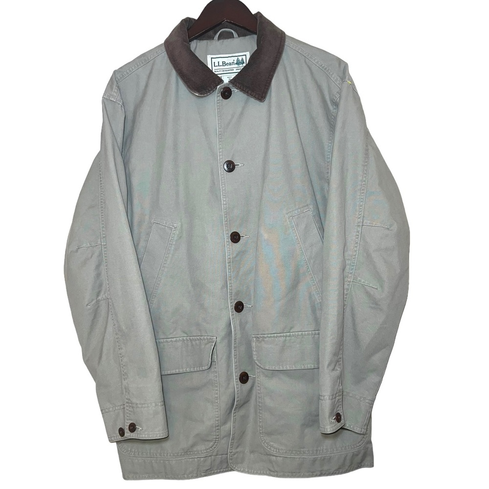 LL Bean Utility Field Barn Canvas Coat Tan Medium Heavy Weight Jacket